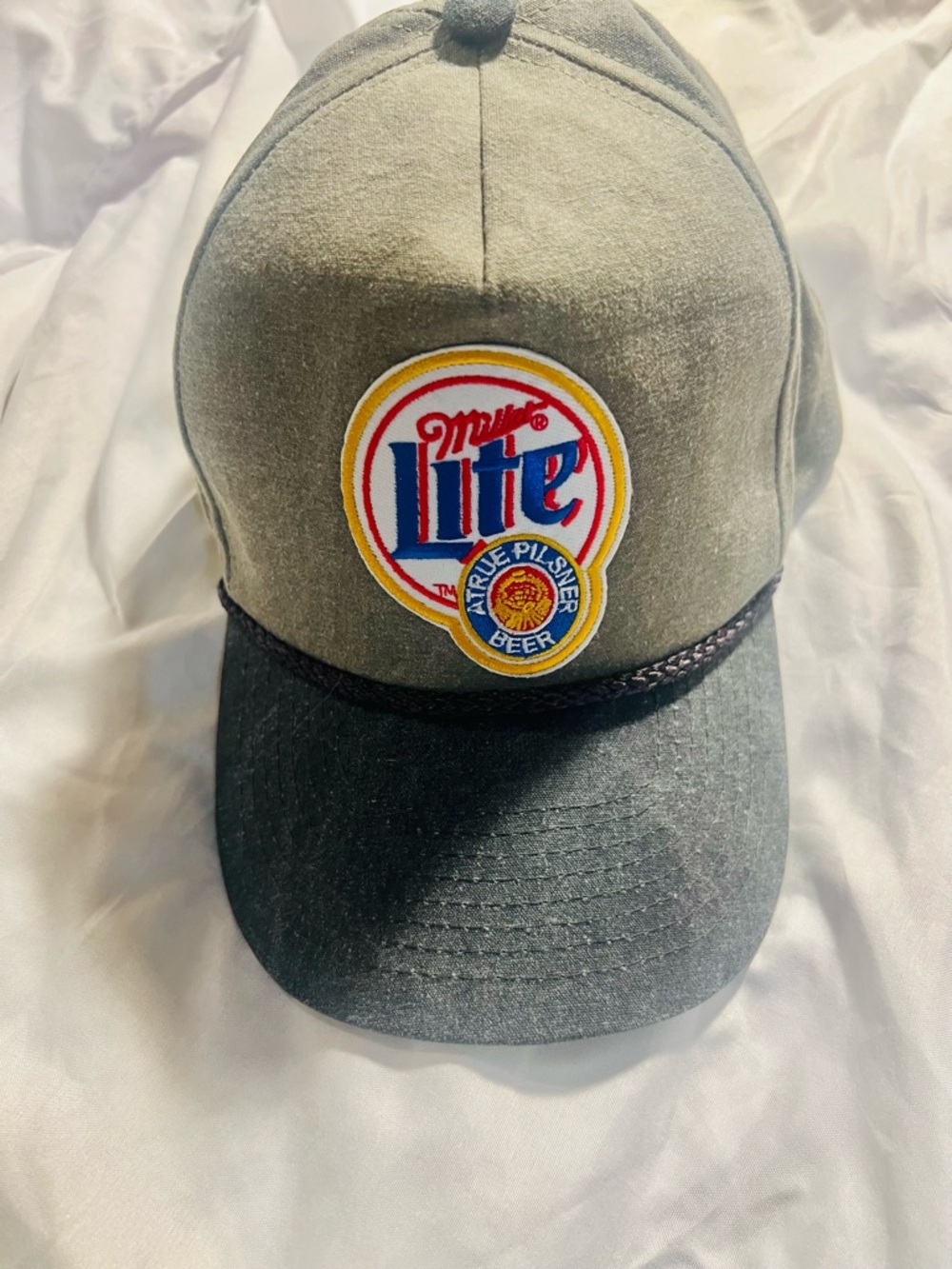 Miller Lite Logo Trucker Hat - Gray & Blue SnapBack One Size fits all